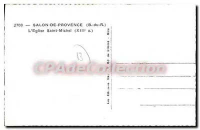 Salon-de-Provence — Iglesia de San Miguel (siglo XIII) — Ediciones Mar. Rd de Cimiez - Nice — Reverso