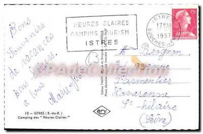 Camping das "Heures Claires" — Istres — Edição Ary — Verso