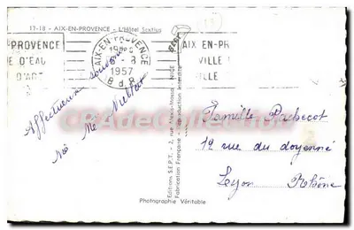 Hotel Sextius — Aix-en-Provence — Edições S.E.P.T. — Verso