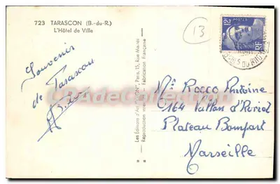 Tarascon (B.-du-R.) — Hotel de Ville — Wydawnictwo Sztuki 'M'ON' — Rewers