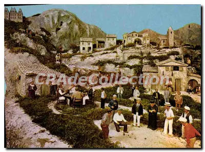 Bilhete postal semimoderno Aubagne na Provência Le Petit Monde de Marcel Pagnol realizado pelos crechistas e santonniers de Aubagne