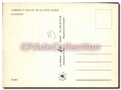Plaża w Bandol — Snack-Bar i kąpielące — Les Editions SIRA CHROME, n°12 447 — Rewers