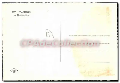 Marseille — La Cannebière — Stara pocztówka deCollection n°219 — Rewers