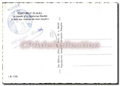 Molen van Fontvieille — Alphonse Daudet — Éditions d'Art Martel — Achterkant