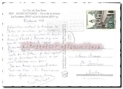 Aix-en-Provence — Plac Miejski i dzwonnica (XVI w.) — Société Éditions Clapier, N° 7911 — Rewers