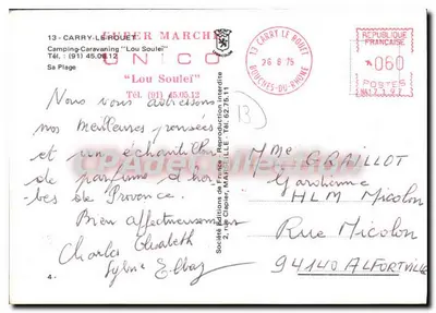 Praia de Carry-le-Rouet — Camping-Caravaning 'Lou Soulei' — Editor Unico — Verso