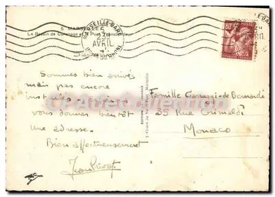 Basen Carcagne w Marsylu — wydawca La Ciacogne — Rewers