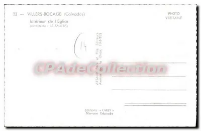 Interno della chiesa di Villers-Bocage — Calvados — Editore Gaby — Verso
