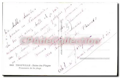 TROUVILLE - Reina de las playas — Panorama de la playa — editor REAL-PHILATHE - STRASBOURG - n° 853 — Reverso