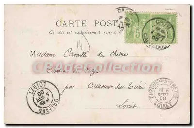 Caen — Abadia dos Homens e estátua — editor desconhecido, número de série não visível — Verso