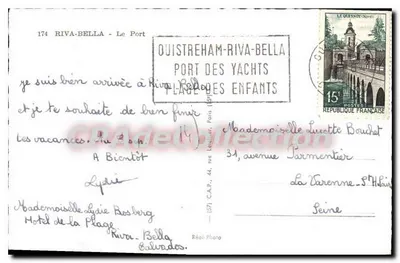 Port Riva-Bella — Quistreham — wydawca Régi-Photo — Rewers