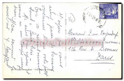 Villers-sur-Mer — Vista para a Praia — REAL-PHOTO n° (48) — C.A.P. — Verso