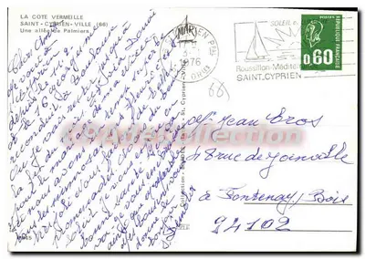 A Costa Vermelha — Saint-Cyprien-Ville (66) — Uma avenida de Palmeiras — Verso