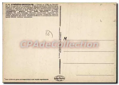 Pyrénées-Orientales — N°66 — Editor Blondel & Langueyry, Paris — Verso