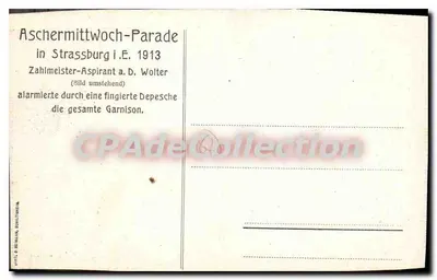 Parada Wielkiego Piątku w Strasburgu — 1913 — wydawca: Cassel & Béralan, wydawnictwo — Rewers