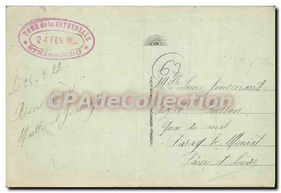 스트라스부르 - 공화국 광장과 라인 강 저택 — 출판사: CPAdeCollection, 번호 166 — 뒷면