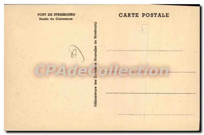 Port w Strasburgu — Basen Handlowy — Héliogravure Domiciles Nouvelles Strasbourg — Rewers
