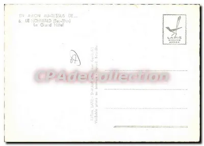 Le Hohwald (Bas-Rhin) — O Grand Hôtel — Edição Lapie Service Aérien — Verso