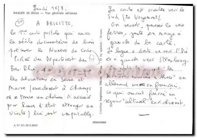 Saales (Bas-Rhin) — widok z lotu — Imprimeur Mâcon — Rewers