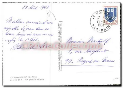 Le Hohwald (67) — Visão geral aérea — Impressor Maccon (71 S.A.L.) — Verso