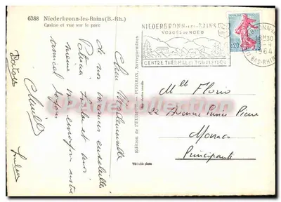 Niederbronn-les-Bains — Het Municipale Casino — Uitgave van l'Europ — Achterkant