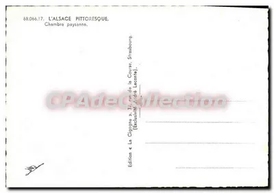Quarto camponês — A Alsácia pitoresca — La Cigogne, Strasbourg — Verso