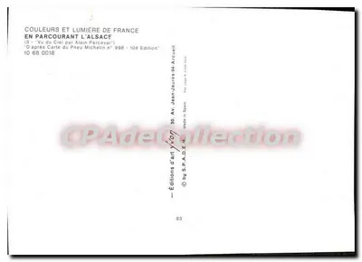 Strasbourg, Colmar, Mulhouse — Carte turística com fotos — Edições d'art Yvon — Verso