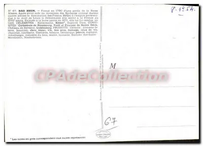 Bas-Rhin — N°67 — Editor Brunella, Paris — Verso