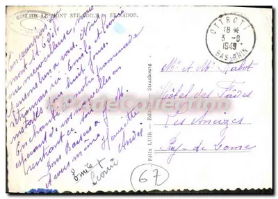 Mont Ste-Délie i St-Nabor — widok panoramiczny — Félix LUB - Strasbourg, nr 67 — Rewers