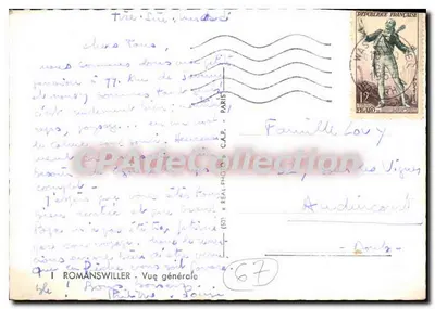 Romanswiler — vista geral — Bilhete postal antigo (50) - Coleção privada — Verso