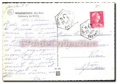 Vila com grande árvore — Wissembourg (Bas-Rhin) — Roger Bressinger, BR 428 — Verso