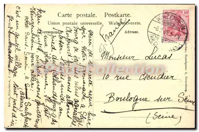 Ninho de coruja — Torre da cidade de Türkheim — editor L. B. Mini — Verso