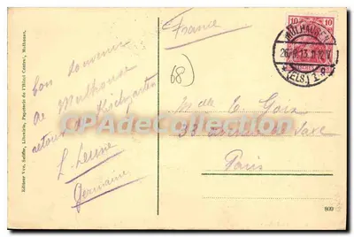 Mulhouse (Alsácia) - Palácio de Cidades — editor Yve. Seiffer, Mulhouse, n° 800 — Verso