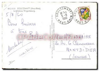 Castelo de Wagenbourg — Soultzmat (Haut-Rhin) — La Cigogne, n° 68.318.05 — Verso
