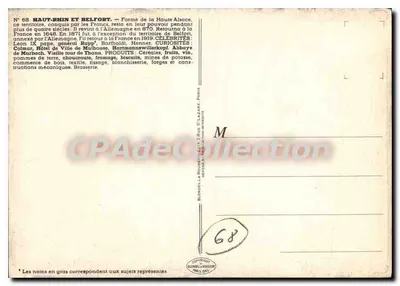 Haut-Rhin i Belfort — N°68 — Wydawca J.P. Pincher — Rewers