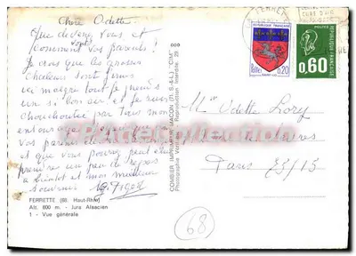 Ferrette — Vista geral — Combléer Imprimeur (71, S.-&-L.) — Verso