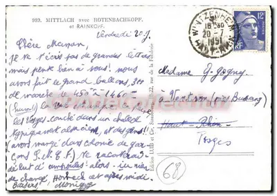 Mittlach met Rotenbachkopf en Rainkopf — Uitgave LUBB, n° 68 — Achterkant