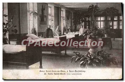 Asilo Saint-Jean-de-Dieu, Sala Saint-Roch — vista interna em Saint-Barthélemy — editor Grasset & Fasquelle, n°21