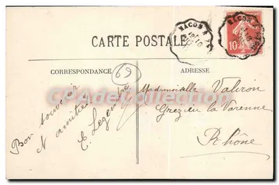 Couzon-au-Mont-d'Or (Rhône) — Katedra — S. Farges, wyd. 916 — Rewers