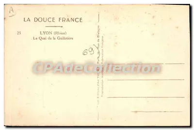 Mercado no Quai de la Guillotière — Lyon — Edição Yvon — Verso