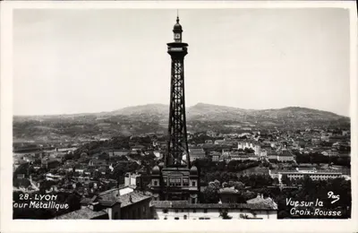 Lyon — Vista da Croix-Rousse — Torre Metálica — Editor Pas