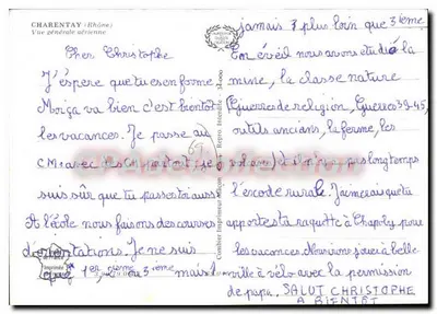 Charentay (Rhône) — Visão geral aérea — Impressor Maçon — Verso