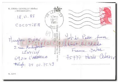 Vista aerea di LENTILLY — Rodano — Edizioni J. CELLARD — Verso