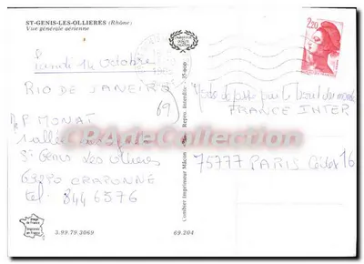 St-Genis-les-Ollières — Vista geral aérea — Combitier Imprimeur France — Verso