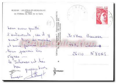 O Castelo do Bois de la Salle — Julienas-en-Beaujolais — Éditions La Cigogne — Verso