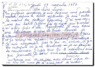 Hotel La Pinede — Saint-Cyr-au-Mont-d'Or — Agência Diaph — Verso