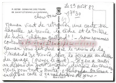 Dziedzictwo Wież — Zamek Gaillard — Saint-Étienne-la-Varenne, Rhône — Rewers