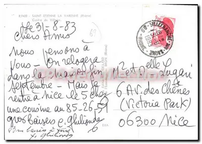 Saint-Étienne-la-Varenne — Centro do Village — Éditions Cellard — Verso