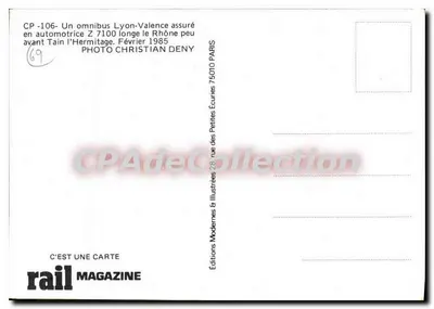 Pociąg Lyon-Valence — autonomiczny Z 7100 — blisko Tain-l'Hermitage — Wydawnictwo rail MAGAZINE — Rewers