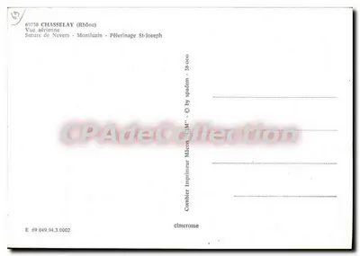 Montluzin — Widok z powietrza — Wydawca Combier Mâcon — Rewers